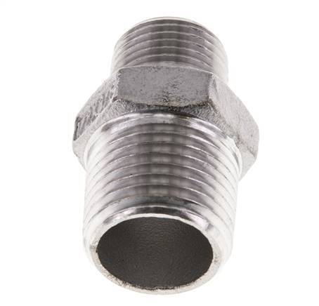 3/8'' NPT x 1/2'' NPT Stainless steel Double Nipple 16 Bar