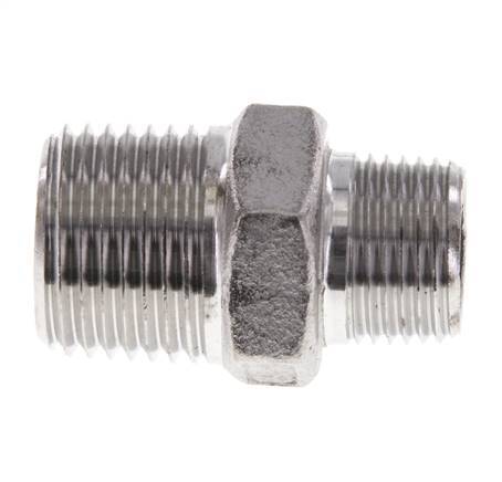 3/8'' NPT x 1/2'' NPT Stainless steel Double Nipple 16 Bar
