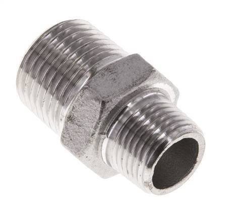 3/8'' NPT x 1/2'' NPT Stainless steel Double Nipple 16 Bar
