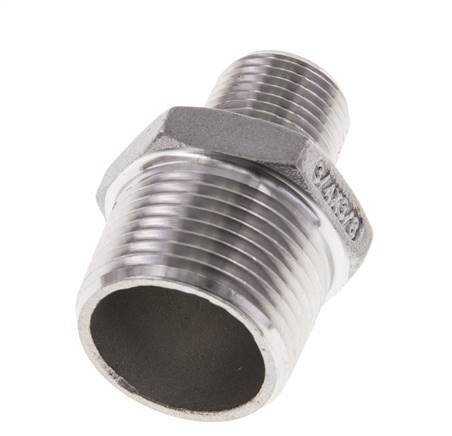 3/8'' NPT x 3/4'' NPT Stainless steel Double Nipple 16 Bar