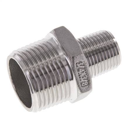 3/8'' NPT x 3/4'' NPT Stainless steel Double Nipple 16 Bar