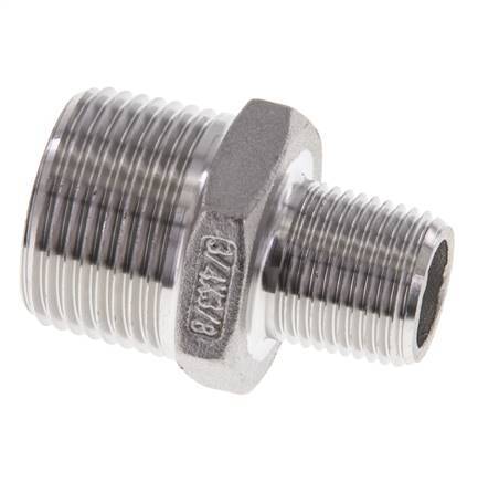3/8'' NPT x 3/4'' NPT Stainless steel Double Nipple 16 Bar