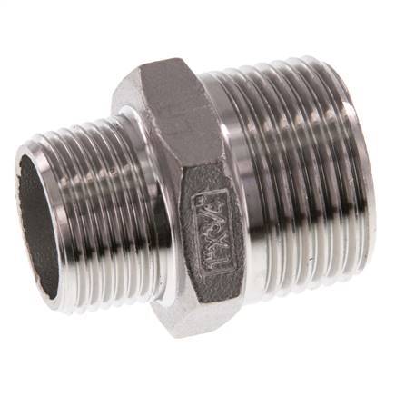 R 1'' x R 3/4'' Stainless steel Double Nipple 16 Bar