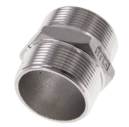 1 1/2'' NPT Stainless steel Double Nipple 16 Bar