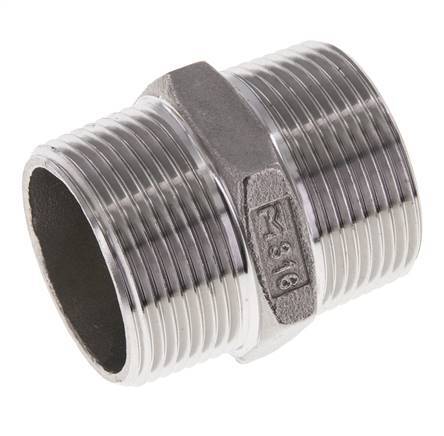1 1/4'' NPT Stainless steel Double Nipple 16 Bar