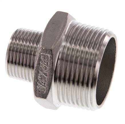 R 1 1/4'' x R 3/4'' Stainless steel Double Nipple 16 Bar