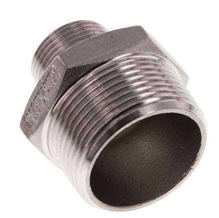 R 1 1/4'' x R 3/4'' Stainless steel Double Nipple 16 Bar