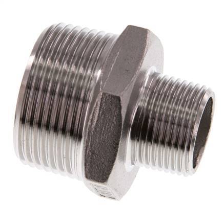 R 1 1/4'' x R 3/4'' Stainless steel Double Nipple 16 Bar
