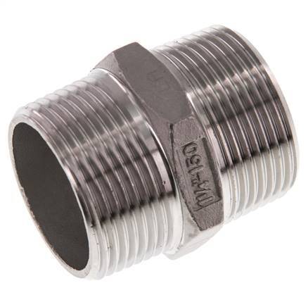 R 1 1/4'' Stainless steel Double Nipple 16 Bar