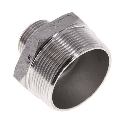 R 2'' x R 1'' Stainless steel Double Nipple 16 Bar