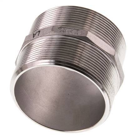G 2 1/2'' Stainless steel Double Nipple 16 Bar