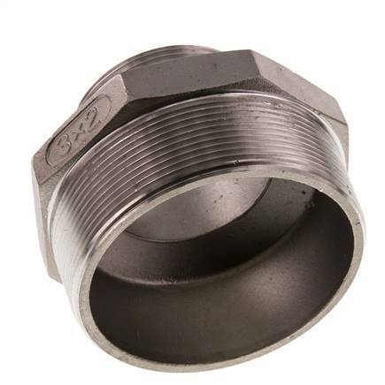 R 3'' x R 2'' Stainless steel Double Nipple 16 Bar