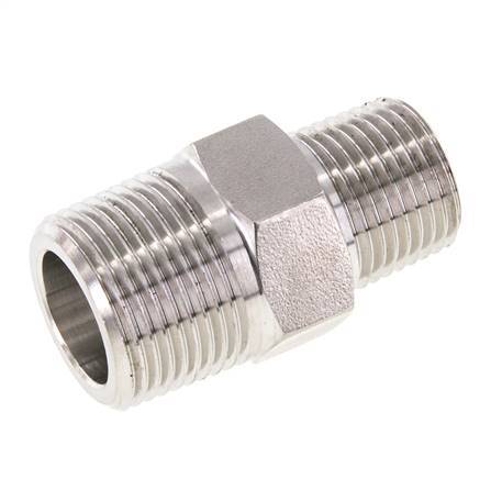 1/2'' NPT x 3/4'' NPT Stainless steel Double Nipple 170 Bar - Hydraulic