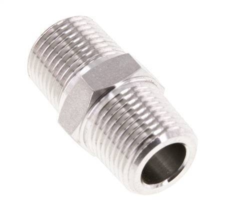 3/8'' NPT Stainless steel Double Nipple 210 Bar - Hydraulic