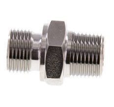 3/8'' NPT x G 3/8'' Stainless steel Double Nipple 40 Bar - Hydraulic