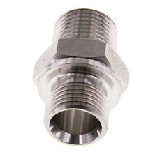 3/8'' NPT x G 3/8'' Stainless steel Double Nipple 40 Bar - Hydraulic