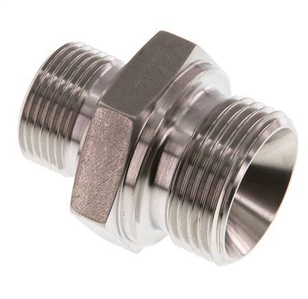 G 1'' x G 3/4'' Stainless steel Double Nipple 345 Bar - Hydraulic