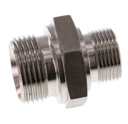 G 1'' x G 3/4'' Stainless steel Double Nipple 345 Bar - Hydraulic