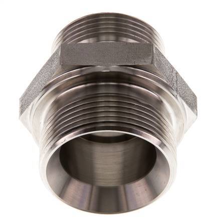 G 1 1/2'' x G 1 1/4'' Stainless steel Double Nipple 315 Bar - Hydraulic