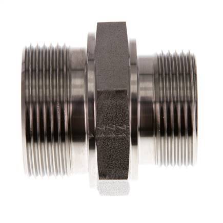 G 1 1/2'' x G 1 1/4'' Stainless steel Double Nipple 315 Bar - Hydraulic