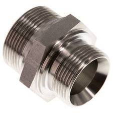 G 1 1/2'' x G 1 1/4'' Stainless steel Double Nipple 315 Bar - Hydraulic