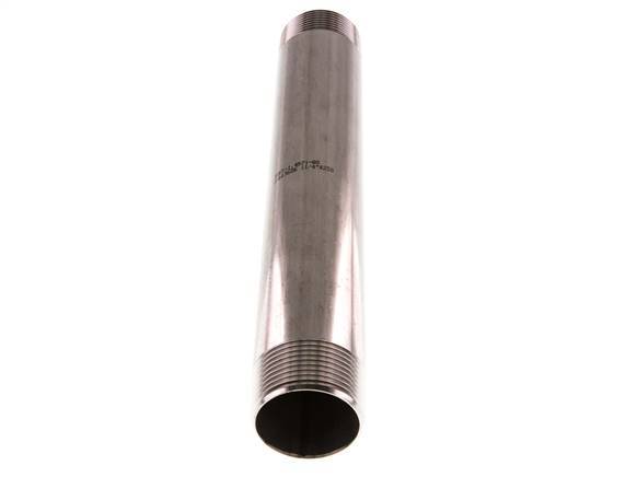 R 1 1/4'' Stainless steel Double Pipe Nipple 20 Bar DIN 2982 - 250mm