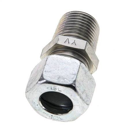 1/2'' NPT Male x 15L Zinc plated Steel Straight Cutting Ring 315 Bar DIN 2353