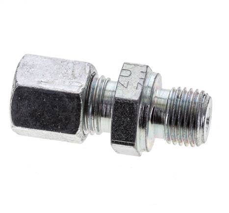 G 1/4'' Male x 6S Zinc plated Steel Straight Cutting Ring 630 Bar DIN 2353 [2 Pieces]