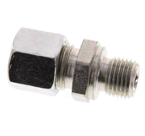 G 1/4'' Male x 10L Zinc plated Steel Straight Cutting Ring 315 Bar DIN 2353 [2 Pieces]