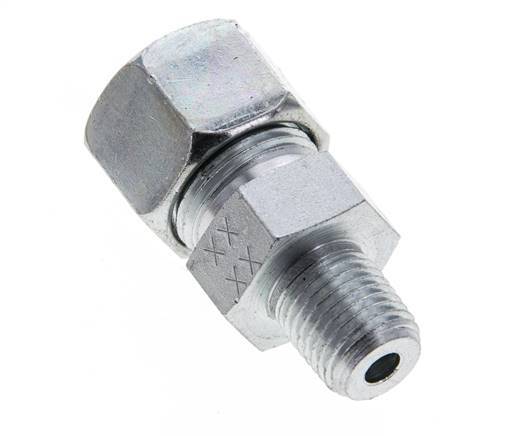 1/4'' NPT Male x 12S Zinc plated Steel Straight Cutting Ring 630 Bar DIN 2353