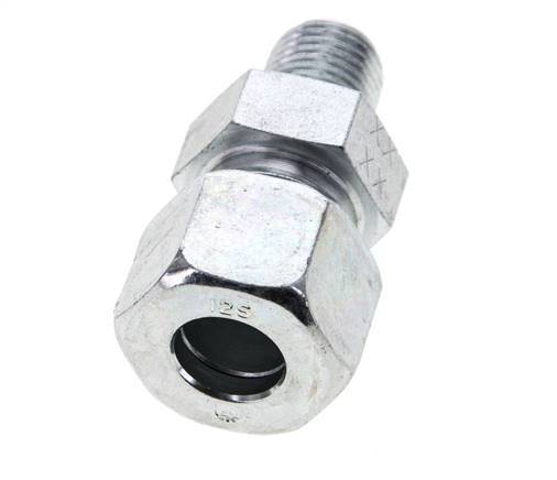 1/4'' NPT Male x 12S Zinc plated Steel Straight Cutting Ring 630 Bar DIN 2353