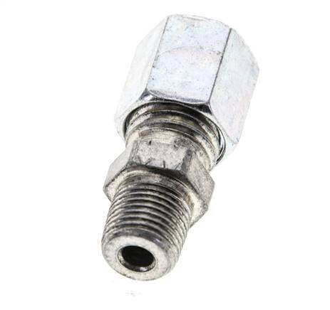 1/8'' NPT Male x 6L Zinc plated Steel Straight Cutting Ring 315 Bar DIN 2353 [2 Pieces]