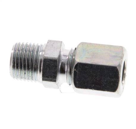 R 1/8'' Male x 6LL Zinc plated Steel Straight Cutting Ring 100 Bar DIN 2353 [5 Pieces]
