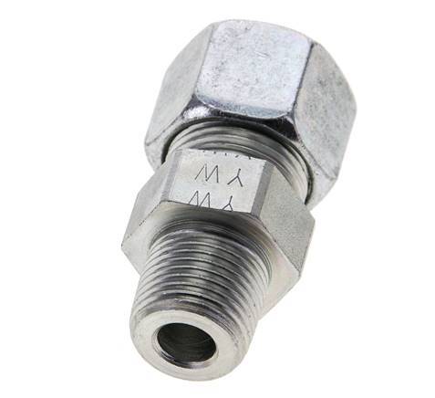 3/8'' NPT Male x 12S Zinc plated Steel Straight Cutting Ring 630 Bar DIN 2353