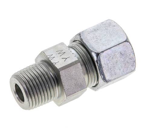 3/8'' NPT Male x 12S Zinc plated Steel Straight Cutting Ring 630 Bar DIN 2353