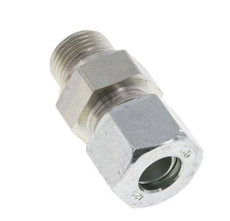 M18x1.5 Male x 12S Zinc plated Steel Straight Cutting Ring 630 Bar DIN 2353 [2 Pieces]