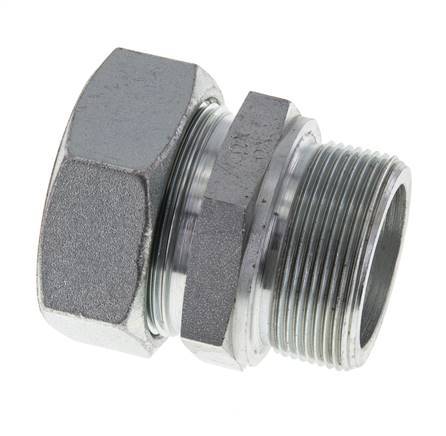 M48x2 Male x 42L Zinc plated Steel Straight Cutting Ring 160 Bar DIN 2353