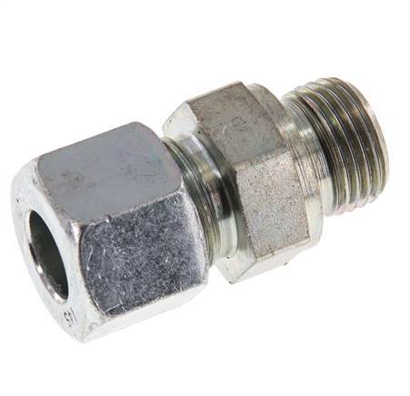 G 1/2'' Male x 14S Zinc plated Steel Straight Cutting Ring with FKM Seal 630 Bar DIN 2353
