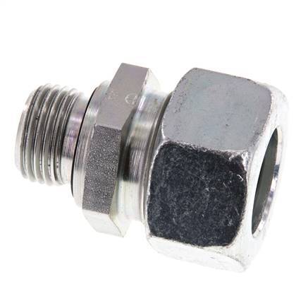 G 1/2'' Male x 22L Zinc plated Steel Straight Cutting Ring with FKM Seal 160 Bar DIN 2353