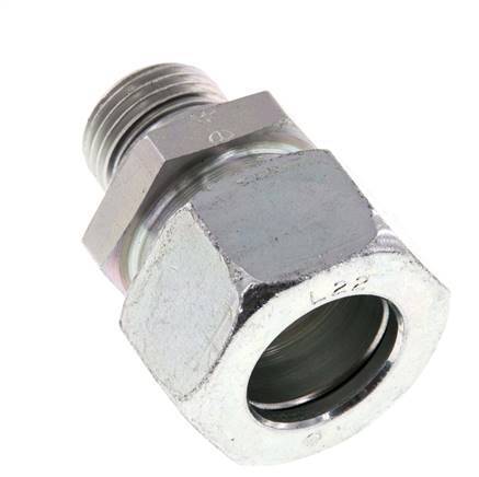 G 1/2'' Male x 22L Zinc plated Steel Straight Cutting Ring with FKM Seal 160 Bar DIN 2353