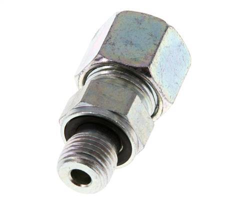 G 1/4'' Male x 10S Zinc plated Steel Straight Cutting Ring with FKM Seal 630 Bar DIN 2353