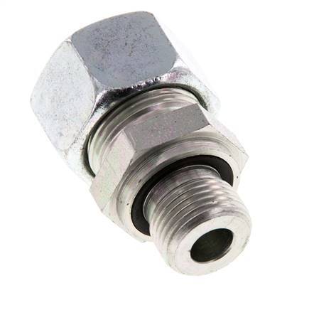 G 3/8'' Male x 15L Zinc plated Steel Straight Cutting Ring with FKM Seal 315 Bar DIN 2353