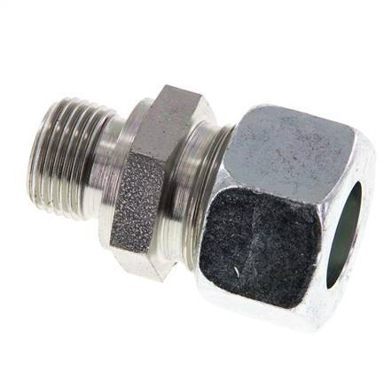G 3/8'' Male x 15L Zinc plated Steel Straight Cutting Ring with FKM Seal 315 Bar DIN 2353