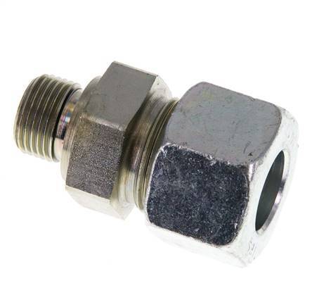 G 3/8'' Male x 16S Zinc plated Steel Straight Cutting Ring with FKM Seal 400 Bar DIN 2353