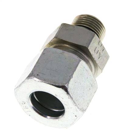 G 3/8'' Male x 16S Zinc plated Steel Straight Cutting Ring with FKM Seal 400 Bar DIN 2353