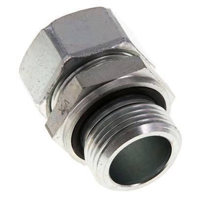 G 1'' Male x 28L Zinc plated Steel Straight Cutting Ring with FKM Seal 160 Bar DIN 2353