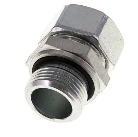 G 1'' Male x 28L Zinc plated Steel Straight Cutting Ring with FKM Seal 160 Bar DIN 2353