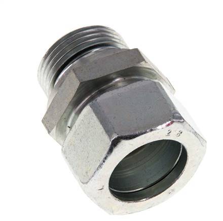 G 1'' Male x 28L Zinc plated Steel Straight Cutting Ring with FKM Seal 160 Bar DIN 2353