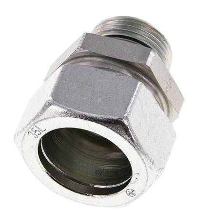 G 1'' Male x 35L Zinc plated Steel Straight Cutting Ring with FKM Seal 160 Bar DIN 2353