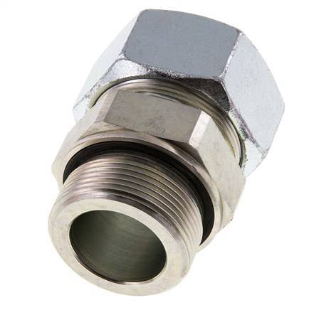 G 1 1/2'' Male x 38S Zinc plated Steel Straight Cutting Ring with FKM Seal 315 Bar DIN 2353